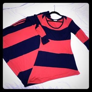 Navy & Salmon Gap Maxi Dress